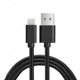 3.3FT Metal Connector & Nylon Braided 8 PIN USB 2.0 Data Cable In Black
