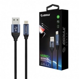 6ft 2.4A Cable with earphone port For 8 PIN In Gray