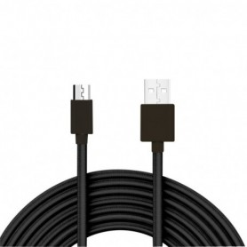 3.3FT Metal Connector & Nylon Braided Micro USB 2.0 Data Cable In Black