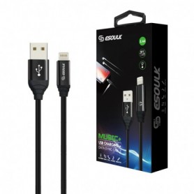 6ft 2.4A Cable with earphone port For 8 PIN In Black