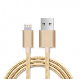 3.3FT Metal Connector & Nylon Braided 8 PIN USB 2.0 Data Cable In Gold