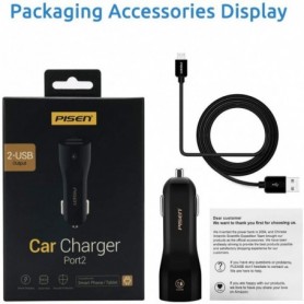 Car Charger with 2 USB Output In Black