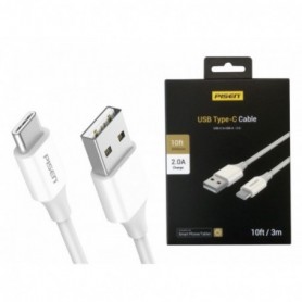 3.3ft 3.0A quick charge USB Type C Cable with 480Mbps Data Sync In White