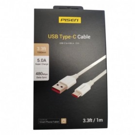 3.3ft 5.0A quick charge USB Type C Cable with 480Mbps Data Sync In White