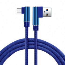 3.3FT Nylon Braided Material Micro USB 2.0 Data Cable In Blue