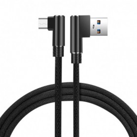 3.3FT Nylon Braided Material Micro USB 2.0 Data Cable In Black