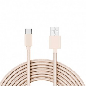 3.3FT Metal Connector & Nylon Braided Type C USB 2.0 Data Cable In Gold