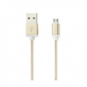 3.3FT NYLON BRAIDED MICRO USB CHARGING & SYNC DATA CABLE FOR ANDROID PHONES IN GOLD