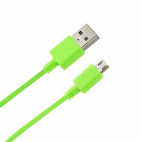 Braided Micro Usb Data Cable 3.3 Feet In Green