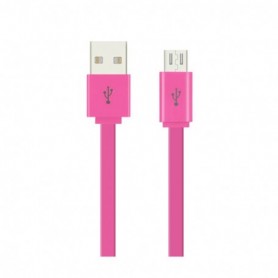 FLAT MICRO USB DATA CABLE 3.2FT IN PINK