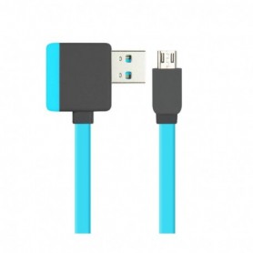 MICRO USB PIGGYBACK FLAT LIBERATOR USB CABLE 3.2FT IN BLUE