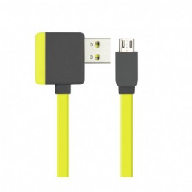 MICRO USB PIGGYBACK FLAT LIBERATOR USB CABLE 3.2FT IN YELLOW