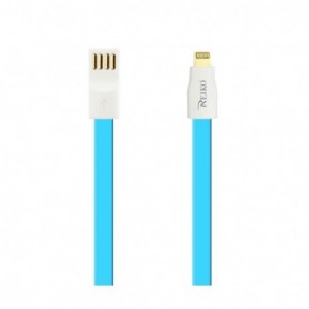 IPHONE 6 FLAT MAGNETIC GOLD PLATED USB DATA CABLE 0.7 FOOT IN BLUE