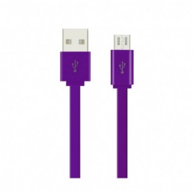 FLAT MICRO USB DATA CABLE 3.2FT IN PURPLE