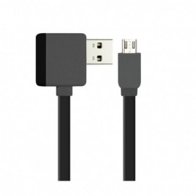 MICRO USB PIGGYBACK FLAT LIBERATOR USB CABLE 3.2FT IN BLACK