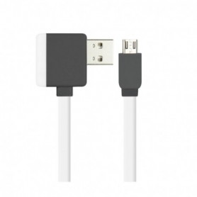 MICRO USB PIGGYBACK FLAT LIBERATOR USB CABLE 3.2FT IN WHITE