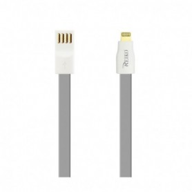 IPHONE 6 FLAT USB GOLD PLATED DATA CABLE 3.9FT WITH CABLE TIE IN GRAY