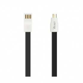 FLAT MICRO USB GOLD PLATED DATA CABLE 3.9FT WITH CABLE TIE IN BLACK