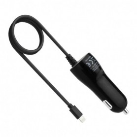 8PIN CAR CHARGER WITH BUILT IN USB CABLE IN BLACK