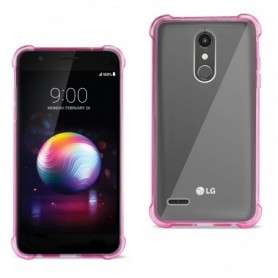 LG K30 Clear Bumper Case With Air Cushion Protection In Clear Hot Pink
