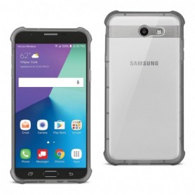 Samsung Galaxy J7 V (2017) Clear Bumper Case With Air Cushion Protection In Clear Black