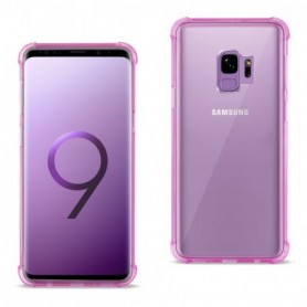 Samsung Galaxy S9 Clear Bumper Case With Air Cushion Protection In Clear Hot Pink