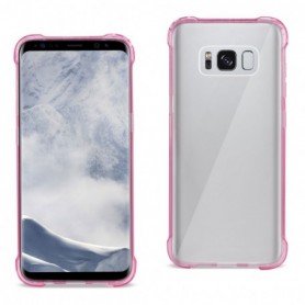 Samsung Galaxy S8 Edge/ S8 Plus Bumper Case With Air Cushion Protection In Clear Hot Pink