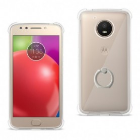 Motorola Moto E4 Active Air Cushion Protector Bumper Case With Ring Holder In Clear