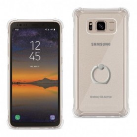 Samsung Galaxy S8 Active Air Cushion Protector Bumper Case With Ring Holder In Clear