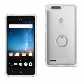 Zte Â Sequoia Transparent Air Cushion Protector Bumper Case With Ring Holder In Clear