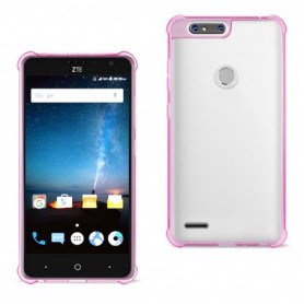 Zte Â Sequoia Clear Bumper Case With Air Cushion Protection In Clear Hot Pink