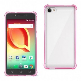 Alcatel Crave Clear Bumper Case With Air Cushion Protection In Clear Hot Pink