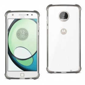 Moto Albus Clear Bumper Case With Air Cushion Protection In Clear Black