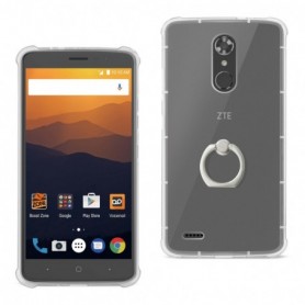 Zte Max Xl/ N9560 Transparent Air Cushion Protector Bumper Case With Ring Holder In Clear