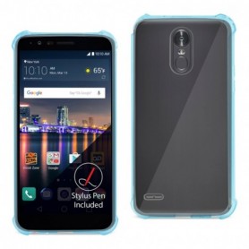 LG Stylo 3/ Stylus 3 Clear Bumper Case With Air Cushion Shock Absorption In Clear Navy