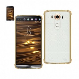 LG V10 Clear Bumper Case With Air Cushion Protection In Clear Gold