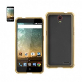 Zte Prestige Clear Bumper Case With Air Cushion Protection In Clear Gold
